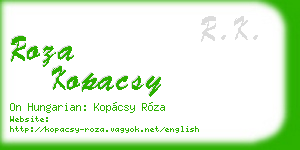 roza kopacsy business card