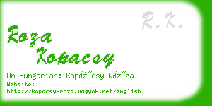 roza kopacsy business card